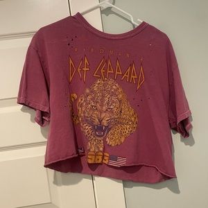 Def Leopard Graphic Crop Tee